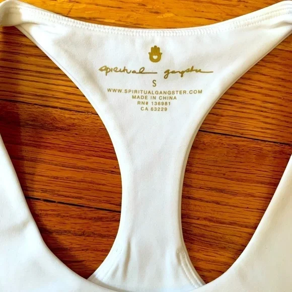 NWT SPIRITUAL GANGSTER WHITE VERVE DREAM TECH SPORTS BRA Crop Top Athleisure - Picture 7 of 9